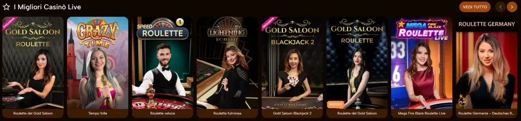 Winningzrush Casino sezione migliori casinò live con roulette e blackjack